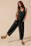 mineral washed terry jumpsuit