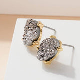 Druzy Sparkly Stone Crystals Stud Earrings
