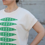 Green Peas In A Pod Gardening Loose Fit Boxy Tee Natural