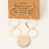 Triple Hoop Dangle Drop Earrings: GOLD