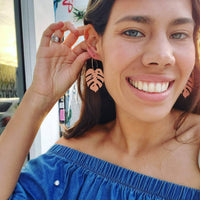 Monstera Hoop Earrings