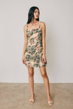 Toile Print Square Neck Mini Dress