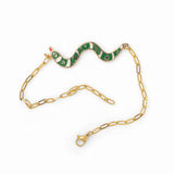 Snake Bracelet - Mystical Amulet 18k Gold Gilt Enamel