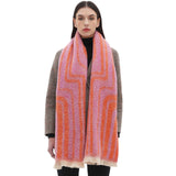 Soft Chunky Abstract/Geometric Lines Fleece Scarf (8 colors)