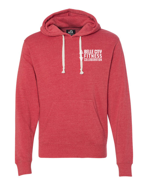 Belle City pullover hoodie heather red