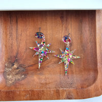 Star of Bethlehem Earrings - Gold Sparkle // Christmas, Holiday