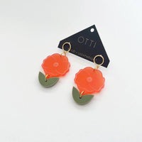 Botanical-Inspired Lightweight Acrylic Earring: Petite Poppy