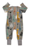 Giraffes, Gray Baby Pajamas: 3-6 Months
