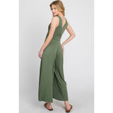 SURPLICE SLEEVELESS WIDE LEG JUMPSUIT - VJU17277
