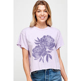 PEONY FLOWER GRAPHIC CROP TOP