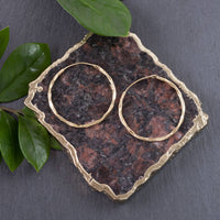 Brass Textured Hoop Earring