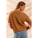 MULTI COLOR BLOCK CHECKERED SWEATER TOP