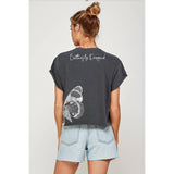 BUTTERFLY DROPPED  VINTAGE GRAPHIC CROP TOP