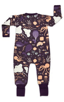 Marine Life, Purple Baby Pajamas: 6-12 Months