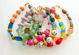 Gemstone Bracelet - Pink and gReen