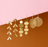 Gretchen Large Circle with Holes Earrings Brass Wholesale
