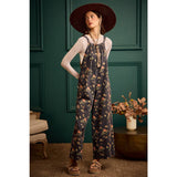 FLORAL PRINT WIDE LEG LIGHTWEIGHT JUMPSUIT OVERALL