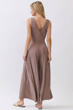 SURPLICE SLEEVELESS WIDE LEG JUMPSUIT - VJU17277