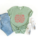 Colorful Flower Apple | Short Sleeve Graphic Tee | Teacher