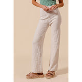 CHECKER PATTERN KNITTED STRAIGHT LEG SWEATER PANTS