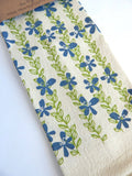 Floral Kitchen Towel,  Handprinted Towel, Floral Vine