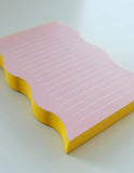 Wavy Shaped Notepad | Pink + Yellow Edge