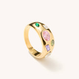 Lizzy Multi Gem Chunky Ring