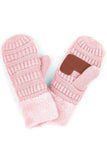 C.C Solid Color Knitted Mitten Gloves