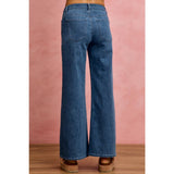 SEAM DETAIL MID RISE STRETCH DENIM JEANS PANTS