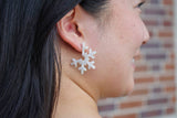 Snowflake Hoops - Cream // Christmas, Holiday, Jewelry, Earrings
