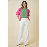 Romantic Wave Glam Scallop Blouse