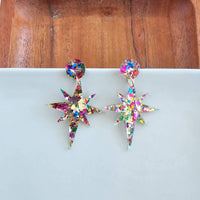 Star of Bethlehem Earrings - Gold Sparkle // Christmas, Holiday