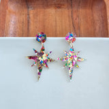 Star of Bethlehem Earrings - Gold Sparkle // Christmas, Holiday