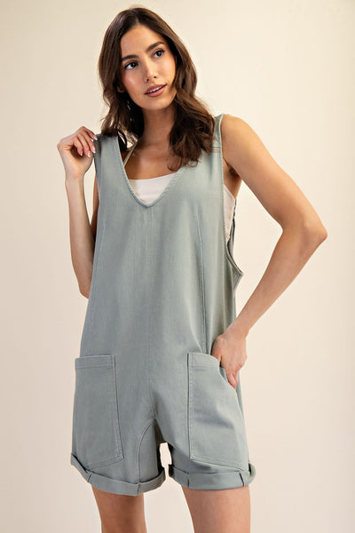 Heavy Cotton Twill Romper