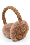 C.C Cable Knit Fur Earmuff Warmer: Light Gray