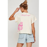 BUTTERFLY DROPPED  VINTAGE GRAPHIC CROP TOP