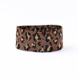 Brooklyn Cheetah Print Beaded Stretch Bracelet Mocha Wholesale