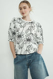 MAT3185 FLOWER EMBROIDERED T SHIRTS