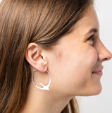 Amelia Circle Bird Hoop Earrings Silver Wholesale