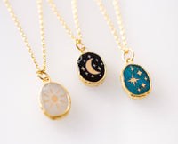 Celestial Gemstone necklace: Moonstone Sun / 20