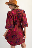 Animal Printed Wool Peach Shirt Dress