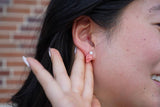 Christmas Light Studs - Red Shimmer // Christmas, Holiday, Jewelry, Earrings
