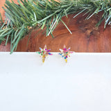 Star of Bethlehem Studs - Gold Sparkle // Jewelry, Earrings, Christmas