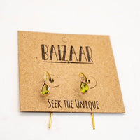 Brass Stone Drop Earring