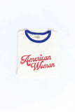 AMERICAN WOMAN Ringer Graphic T-Shirt