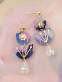 Handpainted Flower Acrylic Dangle Earrings