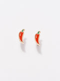 Hot Pepper Enamel Stud Earrings