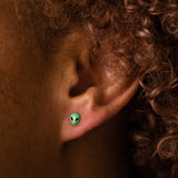 14K Gold Plated Enamel Alien Stud Earrings
