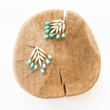 Turquoise Beaded Botanical Chandelier Studs For Spring