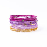 Chelsea 18-Strand Luxe Beaded Bracelet Set Purple Wholesale